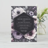 Invitation Charcoal Melancholy Anemone Wedding (Debout devant)