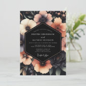 Invitation Charcoal & Peach Luminous Wedding (Debout devant)