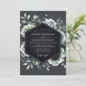 Invitation Charcoal Penumbral Bloom Wedding (Debout devant)