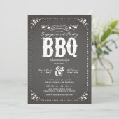 Invitation Charcoal Rustic Engagement Party BBBQ (Debout devant)