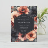 Invitation Charcoal & Terracotta Dramatic Bloom Wedding (Debout devant)