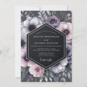 Invitation Charcoal Twilight Anemone Wedding (Devant)