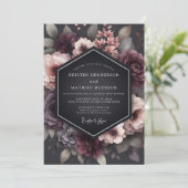 Invitation Charcoal Wistful Blossom Wedding (Debout devant)