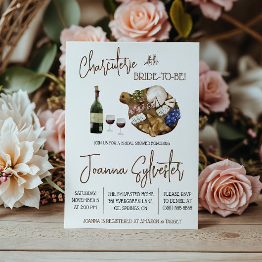Invitation Charcuterie avec la future mariée ! Enterrement de