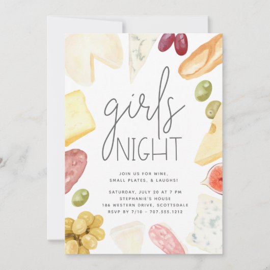 Invitation Charcuterie Board Girls Night In (Devant)