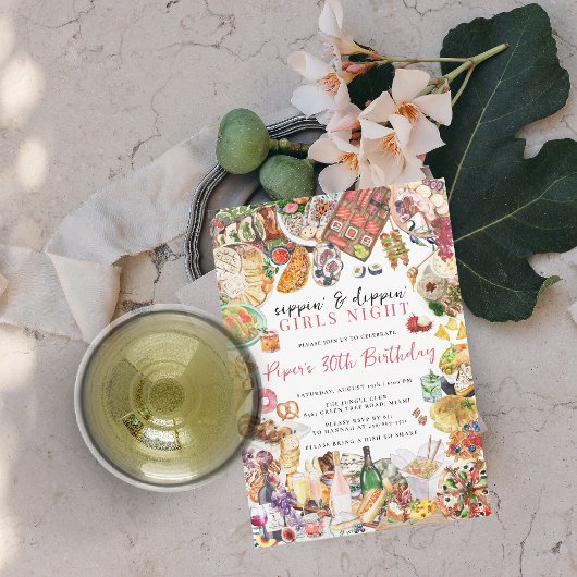 Invitation Charcuterie Commission Filles Soirée Fête