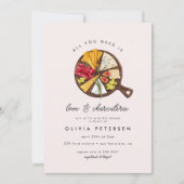 Invitation Charcuterie Fête des mariées au vin et au fromage (Devant)