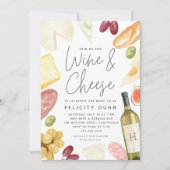 Invitation Charcuterie Fête des mariées au vin et au fromage (Devant)