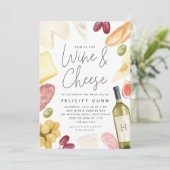 Invitation Charcuterie Fête des mariées au vin et au fromage (Debout devant)