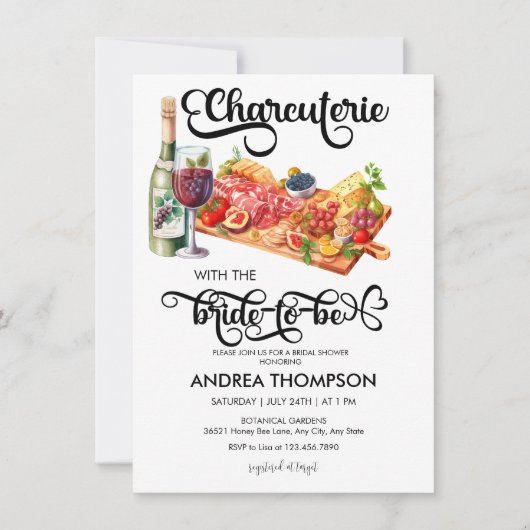Invitation Charcuterie | Fromage | FÊTE DES MARIÉES (Devant)