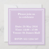 Invitation chardon violet (Dos)