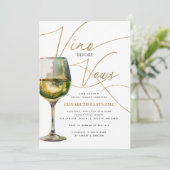 Invitation Chardonnay Gold Vino Before Vows Enterrement de Vi (Debout devant)
