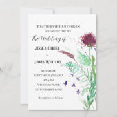 Invitation Chardons Bleuets Aquarelle Mariage Rustique (Devant)