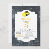 Invitation Chargeur frontal Construction Camion Anniversaire (Devant)