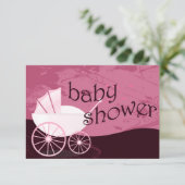Invitation chariot baby shower (Debout devant)