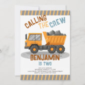 Invitation Chariot Camion de l'équipage de construction 2e an (Devant)