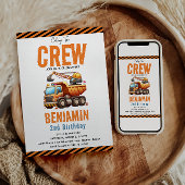 Invitation Chariot Camion de l'équipage de construction 2e an