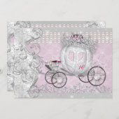 Invitation Chariot d'Anos Bling de coing de princesse Sweet (Devant / Derrière)