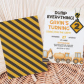 Invitation Chariot de construction 2e fête d'anniversaire