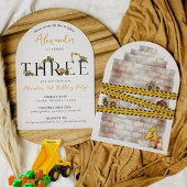 Invitation Chariot de construction 3ème anniversaire de fête 
