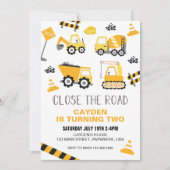 Invitation Chariot de construction Anniversaire (Devant)