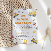 Invitation Chariot de construction Boy Fête d'anniversaire