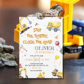 Invitation Chariot de construction Boy Fête d'anniversaire