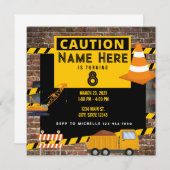 Invitation Chariot de construction jaune - Chariot Jaune (Devant / Derrière)