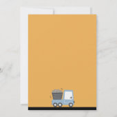 Invitation Chariot de construction thème Anniversaire fête (Dos)