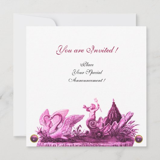 INVITATION CHARIOT DE SWANS AVEC CUPCAKES PLAGE MARIAGE GLACE (Dos)