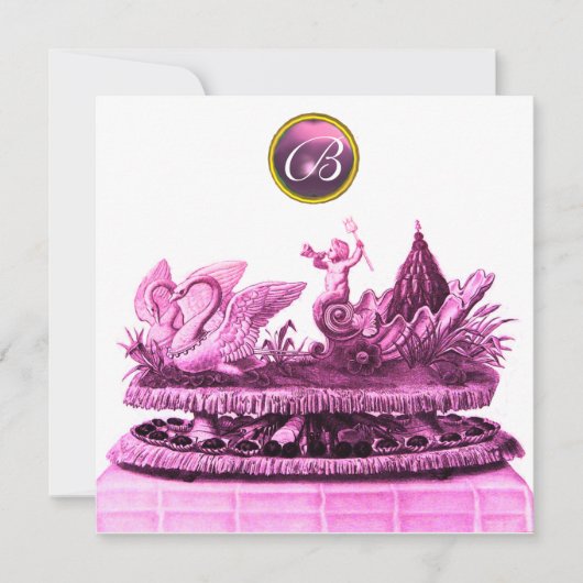 INVITATION CHARIOT DE SWANS AVEC CUPCAKES PLAGE MARIAGE GLACE (Devant)