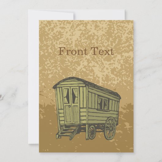 Invitation Chariot gitan de caravane (Devant)