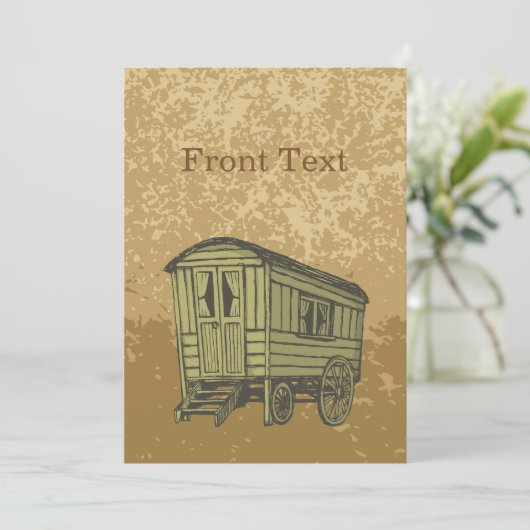 Invitation Chariot gitan de caravane (Debout devant)