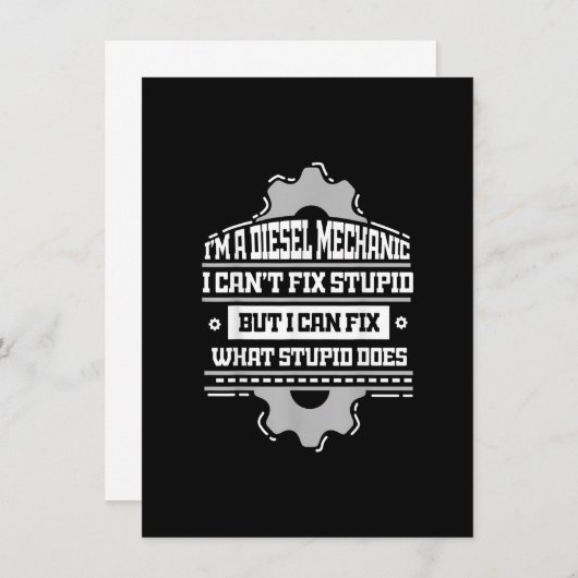 Invitation Chariot mécanique Diesel T-Shirt Funny Camion Répa (Devant / Derrière)