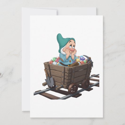 Invitation Chariot minier de Blanche-Neige timide en art diam (Devant)