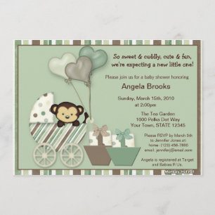 Invitation Chariot MPP de VERT d'invitation de baby shower de
