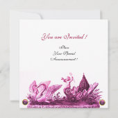 INVITATION CHARIOT ROSE DE SWANS / CUPCAKES BABY SHOWER FILLE (Dos)