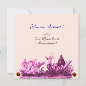 INVITATION CHARIOT ROSE DE SWANS ET CUPCAKES ANNIVERSAIRE (Dos)