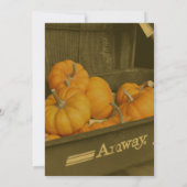 Invitation Chariot Sépia Citrouilles Orange Soirée d'Automne (Dos)