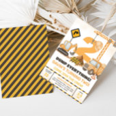 Invitation Chariots de construction 2e fête d'anniversaire