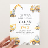 Invitation Chariots de construction fête d'anniversaire n'imp