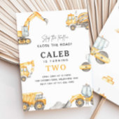 Invitation Chariots de construction fête d'anniversaire n'imp