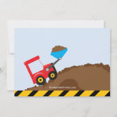 Invitation Chariots de construction Fête d'anniversaire pour (Dos)