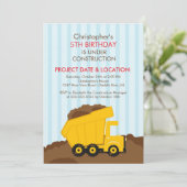 Invitation Chariots de construction Fête d'anniversaire pour (Debout devant)