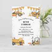 Invitation Chariots de construction thème Anniversaire conjoi (Debout devant)