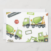 Invitation Chariots de construction Thème Anniversaire de la (Dos)