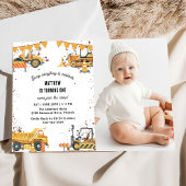 Invitation Chariots de construction Thème Jeu d'anniversaire