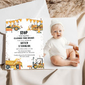 Invitation Chariots de construction Thème Jeu d'anniversaire