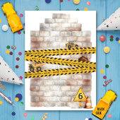 Invitation Chariots de vidange de construction 6e fête d'anni