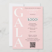 Invitation Charity Gala Fundraising Event QR Code Logo Pink (Devant)
